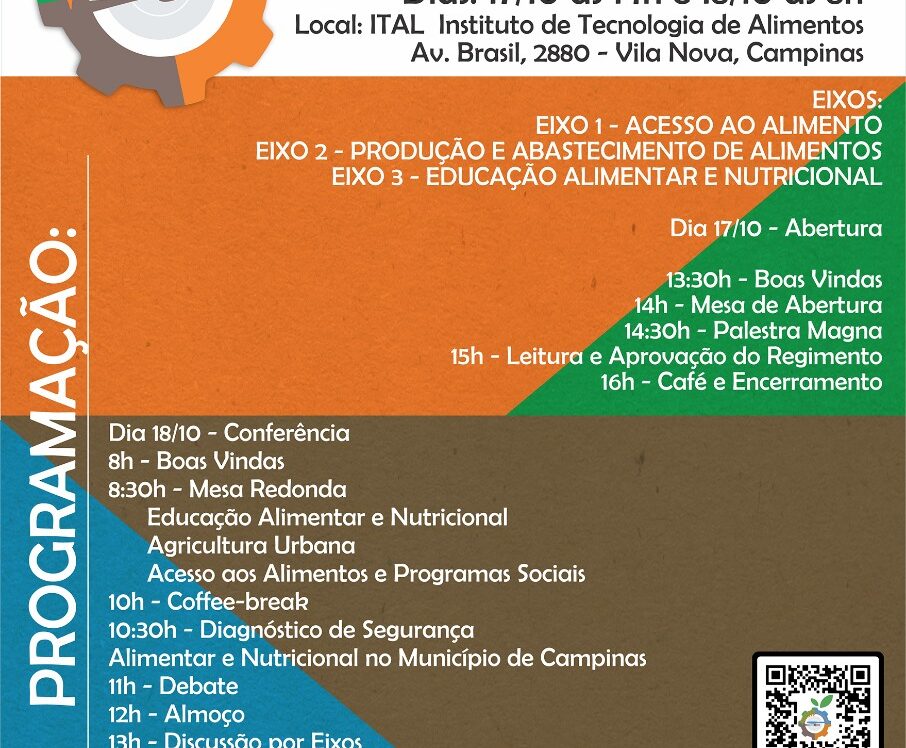 Cartaz de divulgação da II Conferência Municipal de Segurança Alimentar e Nutricional de Campinas.